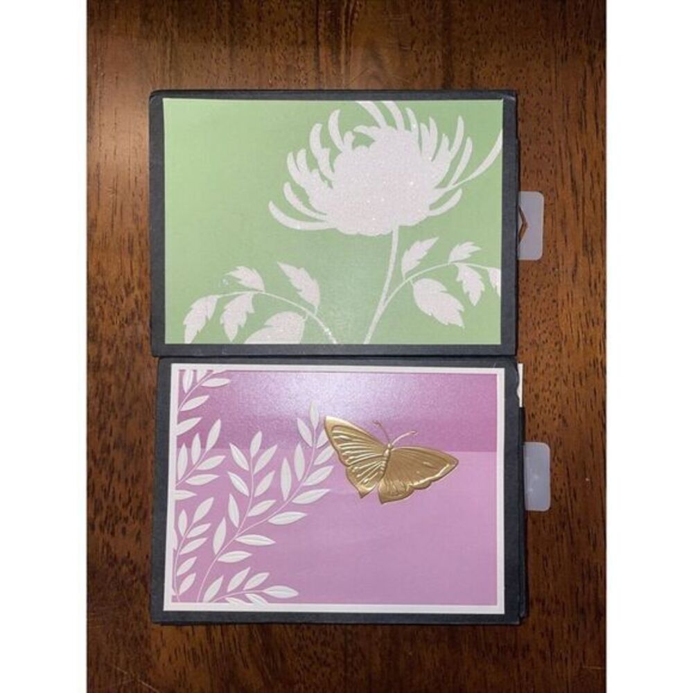 Butterfly Metallic (9) CHRYSANTHEMUMS Glittered (8) Blank Hallmark Cards